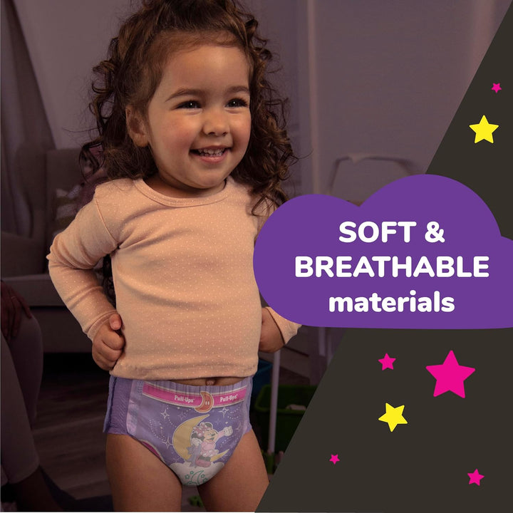 Girls' Night-Time Potty Training Pants, Size 4T-5T Overnight Training Underwear (38-50 Lbs), 52 Ct