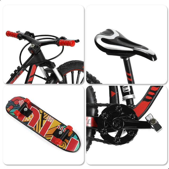 1:8 Scale Die-Cast Alloy Mini Mountain Bike Bicycle Model Toy Finger BMX Gift Desktop Decoration Crafts for Cycling Lovers(Red)