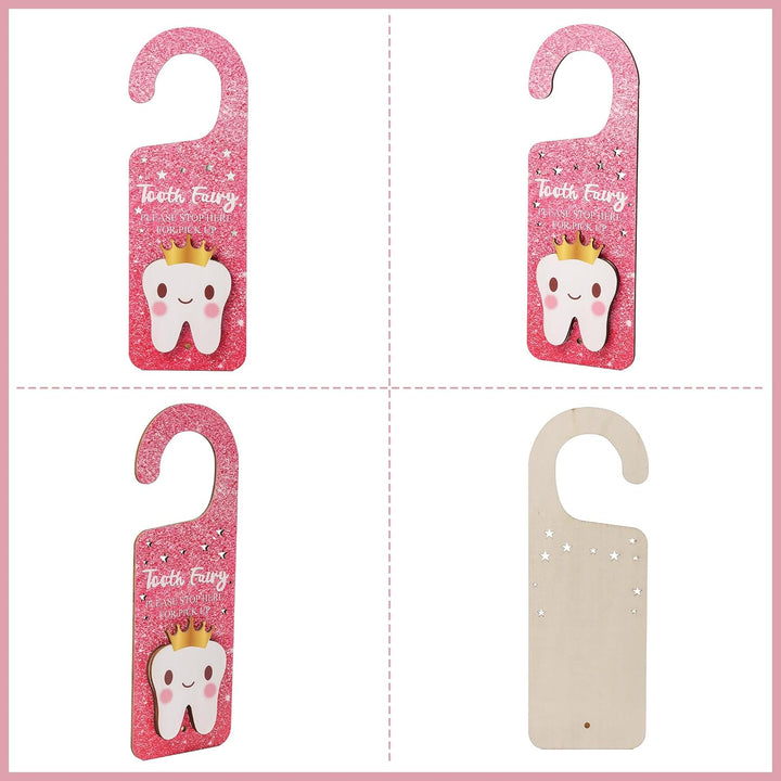 3 Pcs Tooth Fairy Door Hanger Personalized Teeth Keepsake Bottle Velvet Pouch Tooth Fairy Box Encourage Gift for Lost Teeth