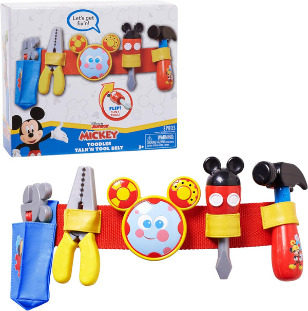 Mickey Toodles Talk'N Toolbelt and Kids Play Tool Accessories for Dress up and Pretend Play, Kids Toys for Ages 3 up by