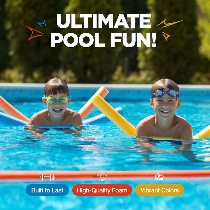 Pool Noodles Foam 40 Pack - Soft Rainbow Foam Noodle Tube, 4 Colors Bulk Swim Noodles, Multi-Purpose, Pool Toy, Floating Training Device, Exercise Aid, Craft Projects