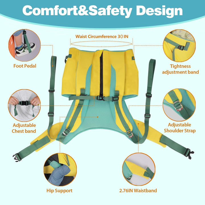 Hiking Baby Carrier Backpack for Older Child 3-12 Years Old, Comfortable Baby Backpack Carrier Forhiking with Double Seat Belts and Footlock, Can Be Folded into a Small Roll Weight 1.2Lb