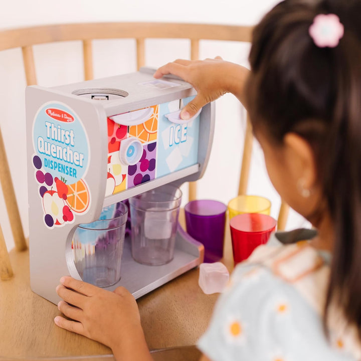 Wooden Thirst Quencher Drink Dispenser with Cups, Juice Inserts, Ice Cubes - FSC Certified