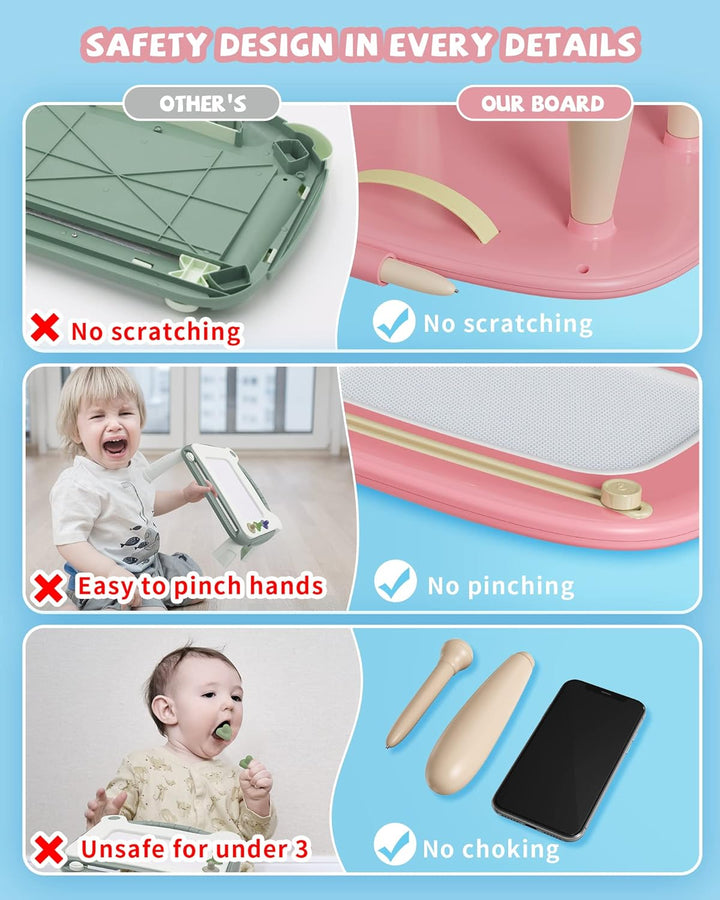 Toys for 1 2 Year Old Girl, Magnetic Drawing Board for Early Learning, Birthday/New Year Gift for Baby Boys, Doodle Board Kids Toddlers 1-3(Pink)
