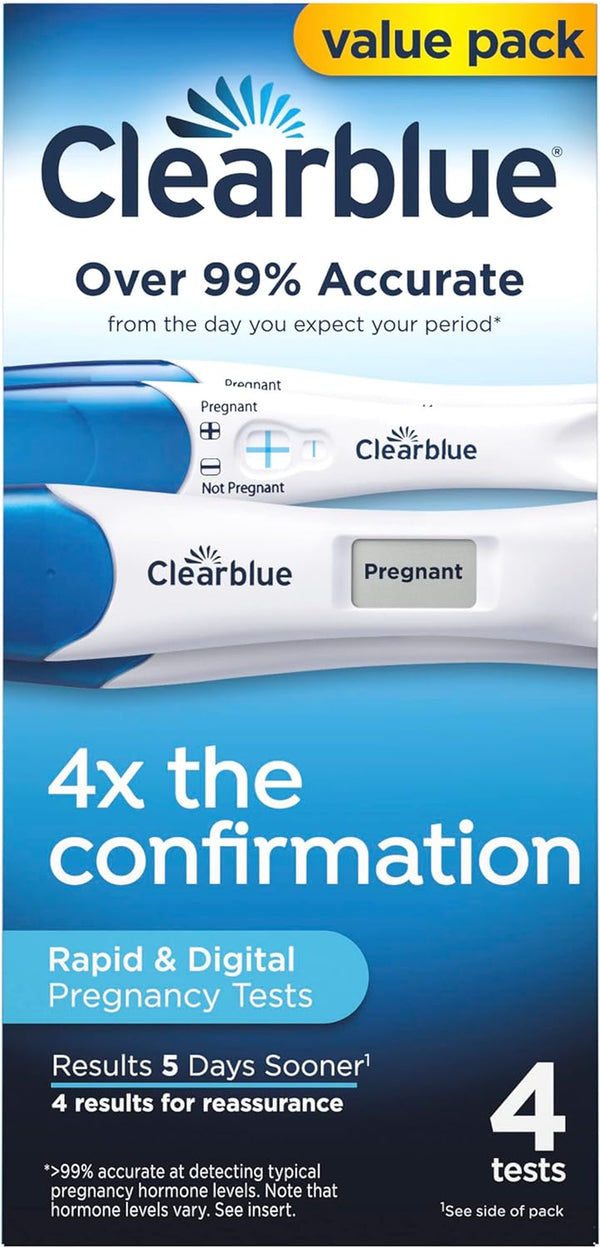 Pregnancy Test Combo Pack, 4Ct - Digital with Smart Countdown & Rapid Detection - Value Pack