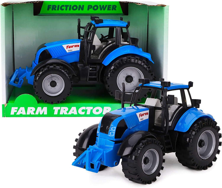 ⓡ Friction Powered Farm Tractor with Opening Bonnet - Available in Pink, Blue, Red & Green (RED)