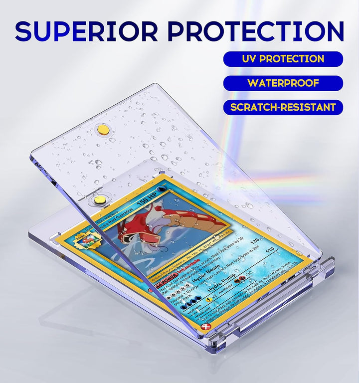 50Ct Magnetic Card Holder, 35Pt One Touch Card Holder, U-V Protectors Hard Plastic for Trading Cards, Magnet Case, Sports, Game, Football, Baseball Cards Holder
