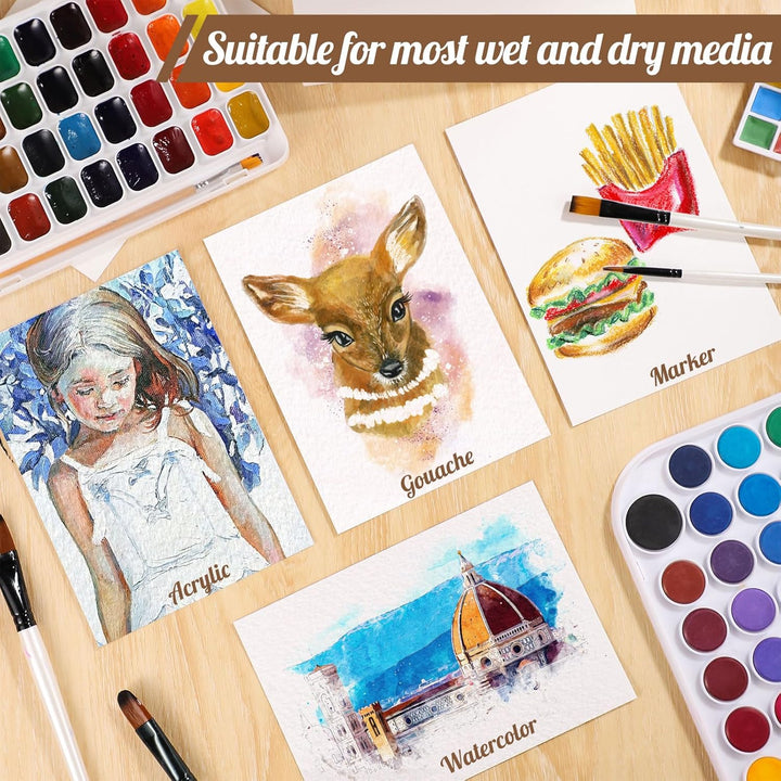 120 Sheets Watercolor Paper Bulk, 140 Lb/300 GSM Cotton Cold Press White Paper, 5 X 7 Inch, Perfect for Kids, Students, Artists