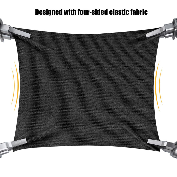 Stretchy Panoramic Canopy Compatible with Wonderfold Stroller Wagons W2/W4 All Model,Upf50+ Fabric Sun Shade and Protection for Riders(Black)