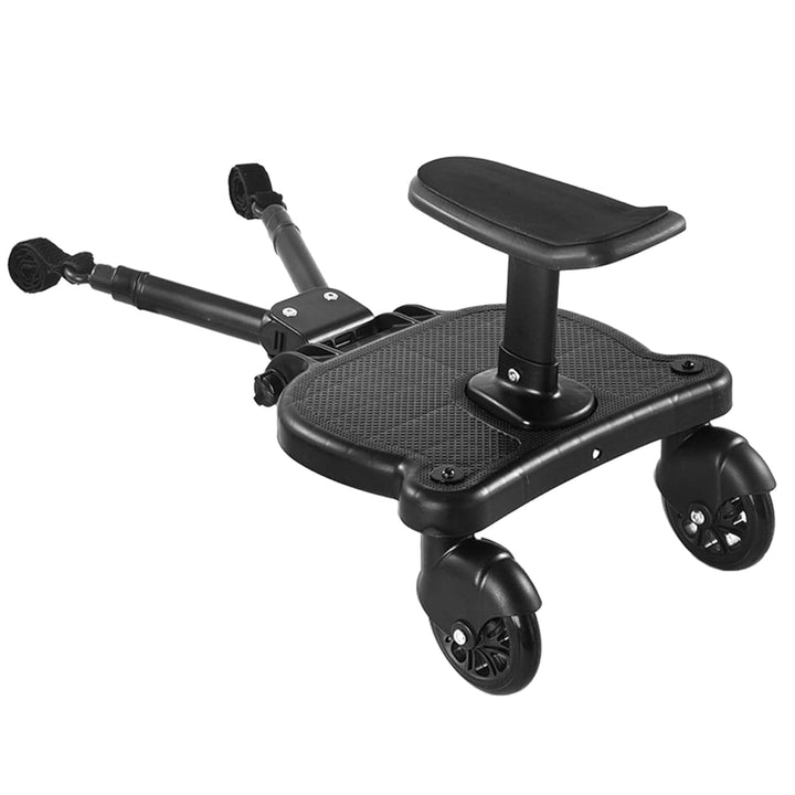 2025 New-Universal Stroller Board with Detachable Seat, 2In1 Sit and Stand Stroller Glider Board for Most Strollers, Holds Children up to 55 Lbs Stroller Standing Board (Black)
