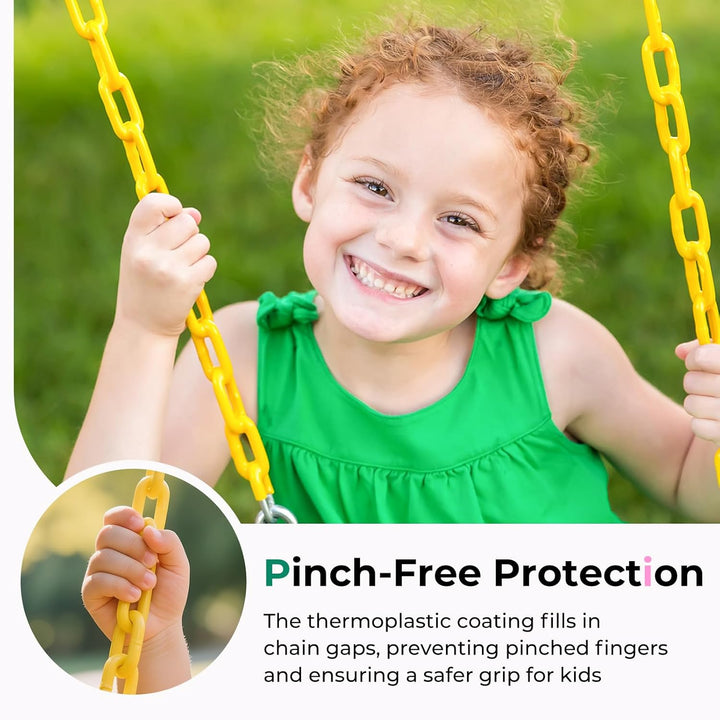 Toddler Swing, Baby Swing Outdoor –High Back Full Bucket Swing Set for Ages 1-3, 330Lb Capacity, Safety Design, Plastic-Coated Chains and Quick-Snap Carabiners for Backyard, Playground