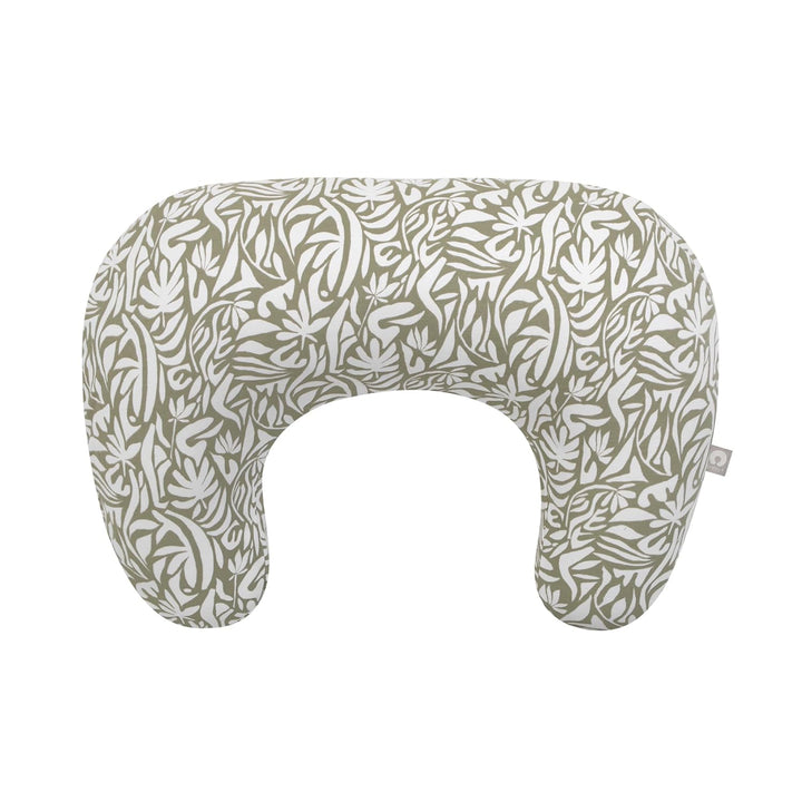 Original Nursing Pillow, Gray Taupe Leaves, Ergonomic Nursing Essentials for Bottle and Breastfeeding, Firm Fiber Fill, with Removable Pillow Cover, Machine Washable