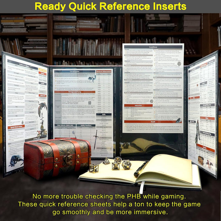 DND DM Screen, Master Screen Compatible with Dungeons and Dragons Board Games Masters, TTRPG Accessories DND Gifts for DM Dungeons Masters