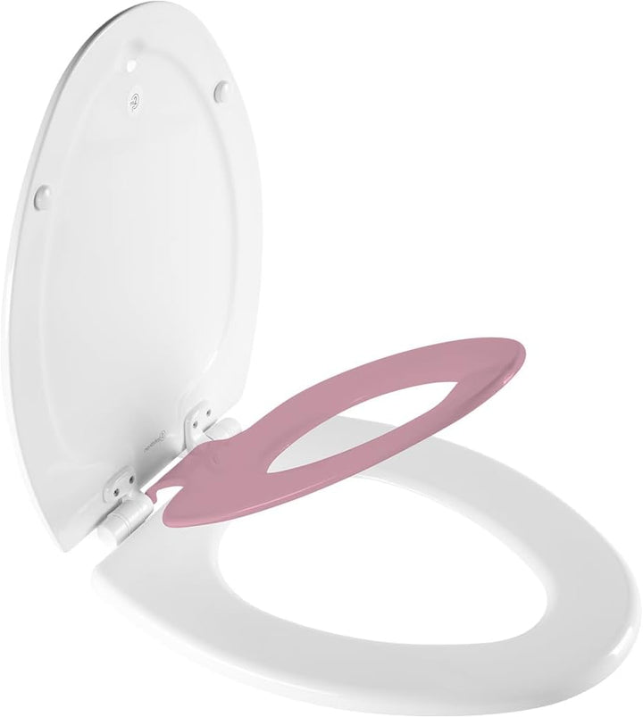 Nextstep2 Toilet Seat with Toddler Potty Training Seat Built-In, Slow Close, Easy Clean, Magnetic Removable Kids Seat, Made in USA, ROUND, White