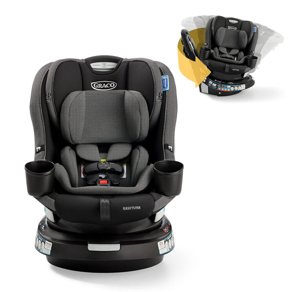 Easyturn 360 2-In-1 Convertible Car Seat, 360 Degree Rotating Infant to Toddler Rotating Car Seat, 2 Modes Forward and Rear Facing, Slim Design, Cyran