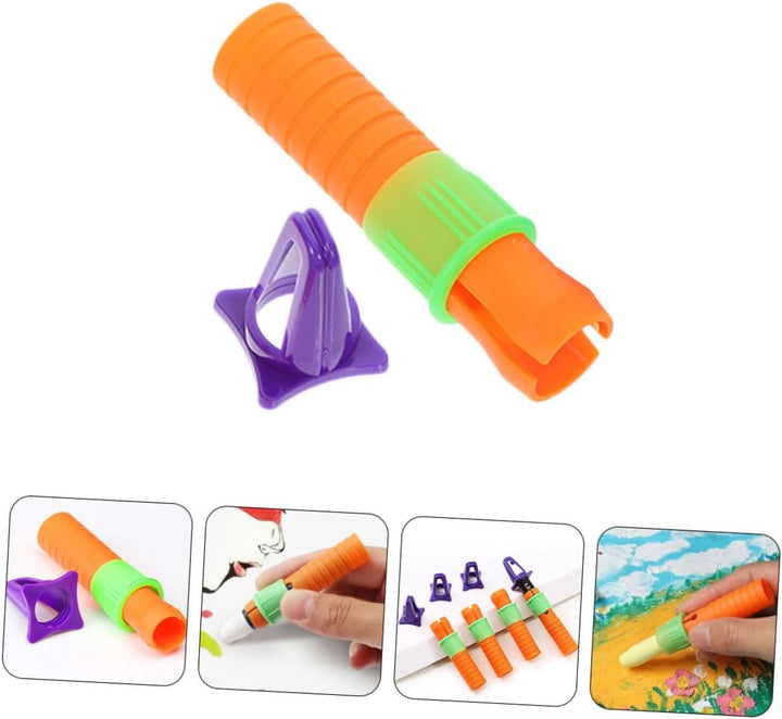30Pcs Crayon Lengthener with Sharpener Versatile Art Pencil Holder for Oil Pastels and Crayons Drawing and Sketching Tool Built Sharpener for Convenient Use