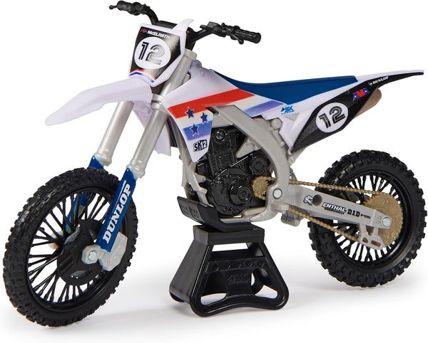 , Authentic Shane Mcelrath 1:10 Scale Collector Die-Cast Toy Motorcycle Replica with Race Stand, for Collectors and Kids Age 5 and Up