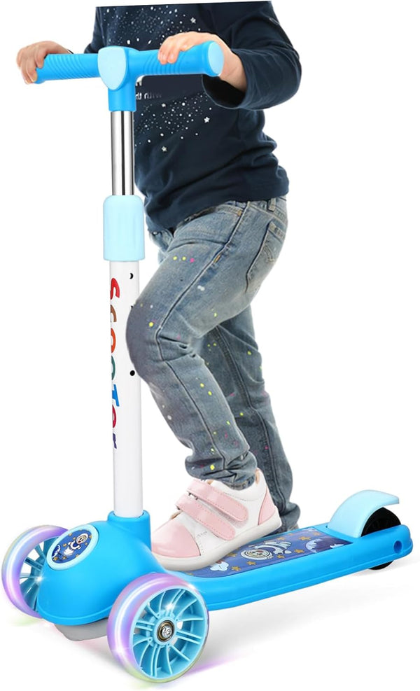 Three Wheeled Scooter Height Adjustable Portable Scooter for Stylish and Lightweight Outdoor for Ages