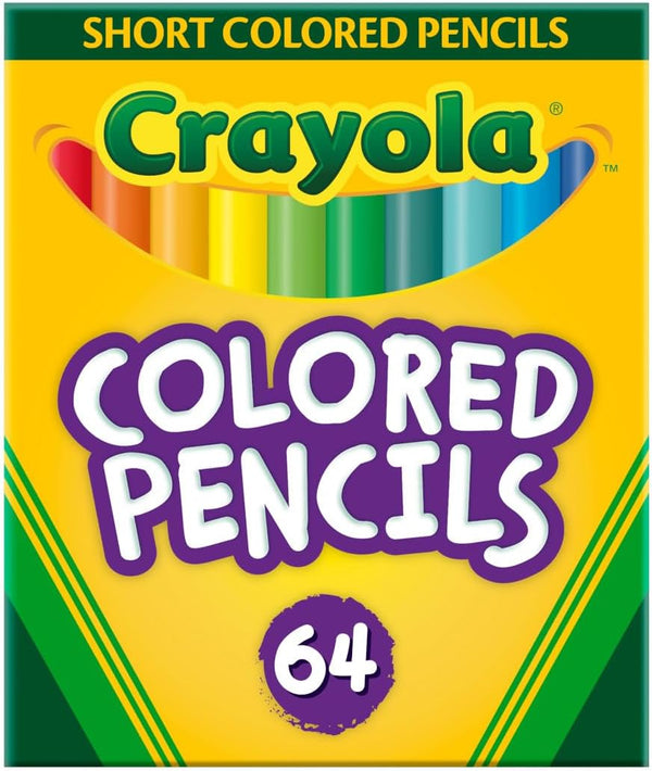 Mini Colored Pencils (Colors May Vary), Coloring Supplies for Kids, 64 Count, Gift