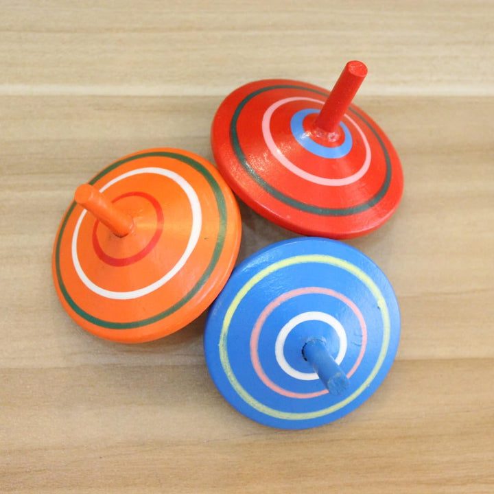 Gyroscope, 3 Pcs/Set Handmade Painted Wood Spinning Tops, Educational Kindergarten Toys