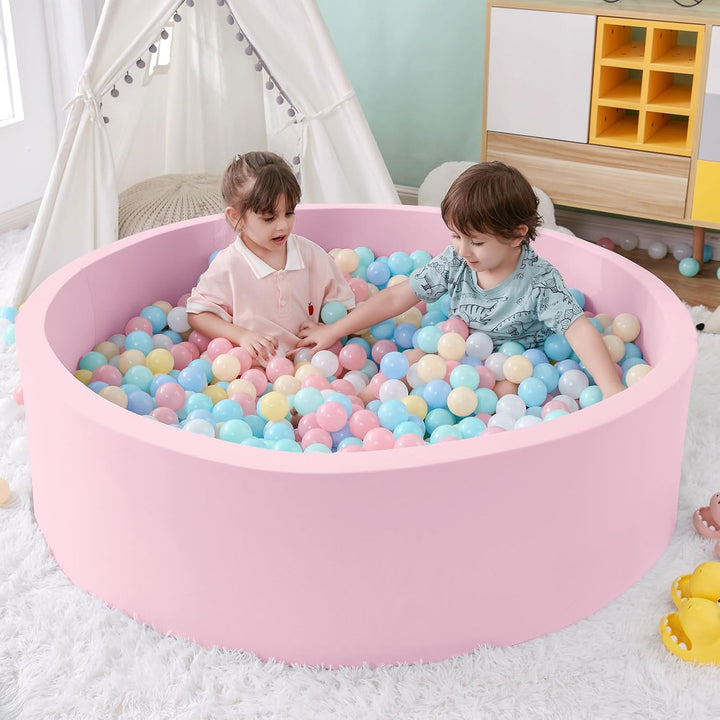 Foam Ball Pit, 35.4"X 11.8" Ball Pits for Toddlers, Soft round Kiddie Baby Playpen Ball Pool for Kids, Ideal Gift for Babies Indoor and Outdoor Game, Grey, (Balls Not Included)