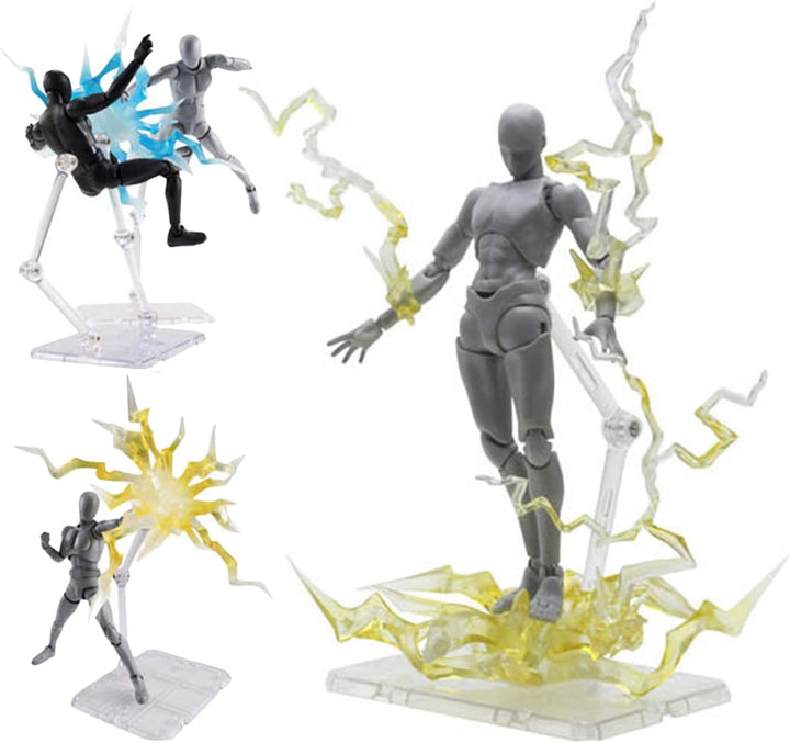 Action Figure Stand, 10Pcs Assembly Action Figure Display Holder Base Doll Model Support Display Stand Compatible with HG RG SD SHF Gundam 1/144 Toy Clear