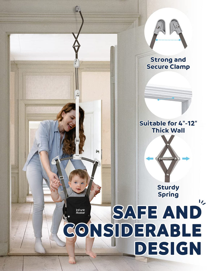 Baby Doorway Jumpers, Sturdy Johnny Jumper Adjustable 10.8"-23.6" Strap, Soft Baby Johnny Bouncer W/Seat Bag, Protable Doorway Jumper and Boucer for Baby, Ideal Gift for Infant