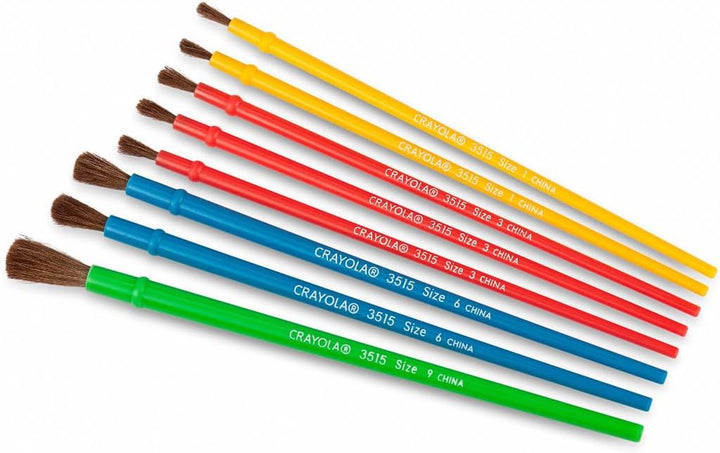 Kids Paint Brush Set (8Ct), Painting Supplies for Kids, Assorted Sizes, Kids Arts & Crafts Supplies for Elementary & Preschool