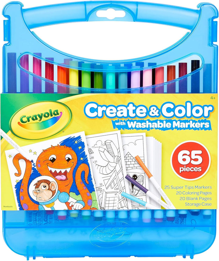 Pip-Squeaks Washable Marker Set (65Ct), Coloring Set, Art Supplies for Kids, Drawing Kit, Kids Travel Activity, Craft Essentials, 4+