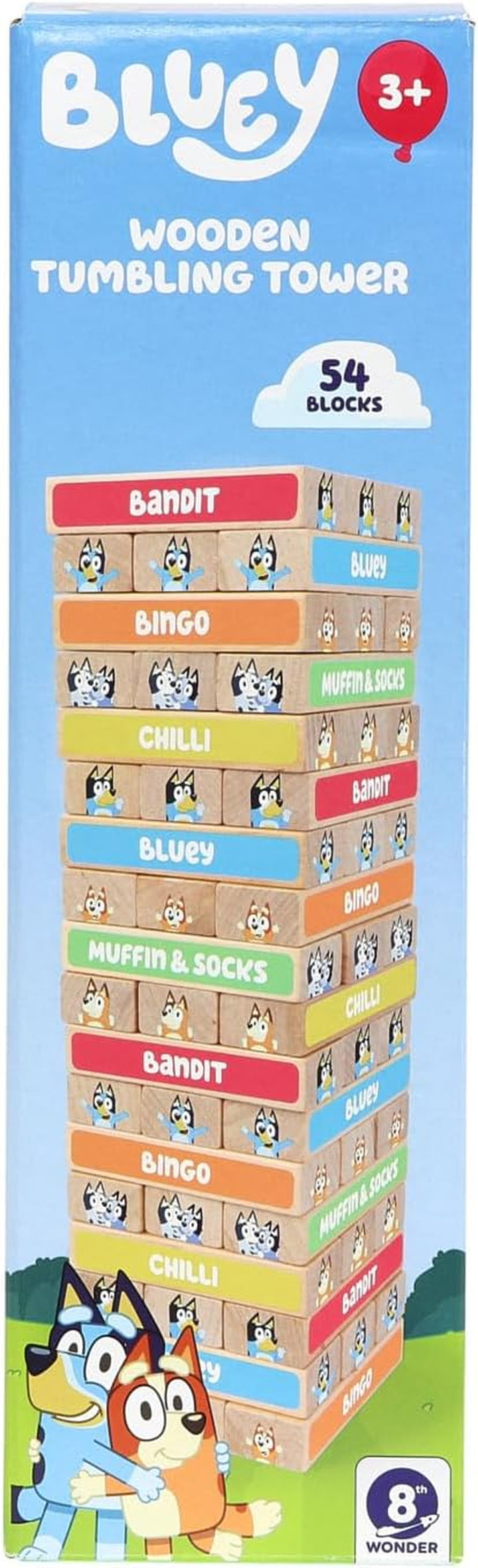 Tumbling Tower – 54 Colorful Wooden Blocks – Fun Family Game – FSC Certified for Children 3 Years and Up