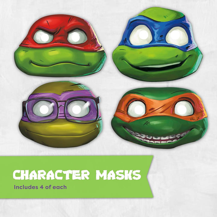 Ninja Turtle Birthday Party Supplies - Party Masks (Pack of 16) and Sticker