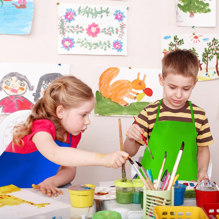 10/20/30 Pcs Kids Painting Apron Kid Art Aprons Toddler Paint Apron Smock with 2 Pockets for Cooking Painting Craft
