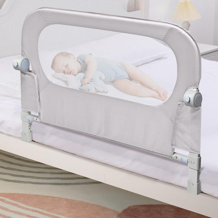 Baby Bed Rail Guard for Toddlers -46" Toddler Bed Rails for Twin, Full, Queen, King Bunk Size Bed Swing down Bedrail Extral Tall Child Safety Side Railing Guards for Kids