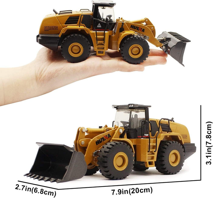 Mechanical Loader Toy, Construction Vehicle Wheeled Loader 1/50 Scale Skid Steer Loader Toy, Bulldozer Shovel Engineering Vehicle Alloy Models for Kids, Collection and Decoration House