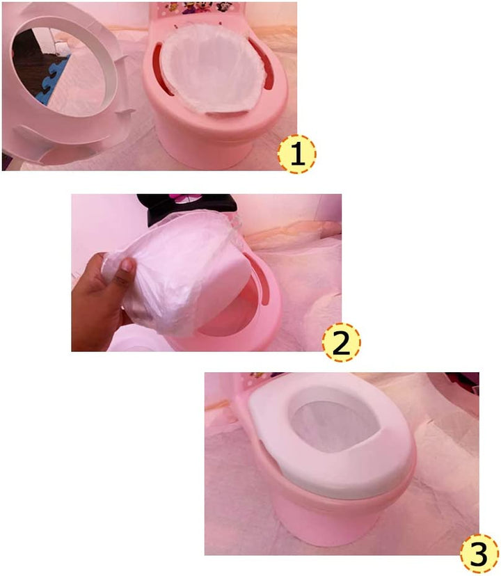 100Pack Potty Chair Liners with Drawstring,Toilet Seat Potty Bags Cleaning Bag for Kids Toddlers,Baby Training Seat