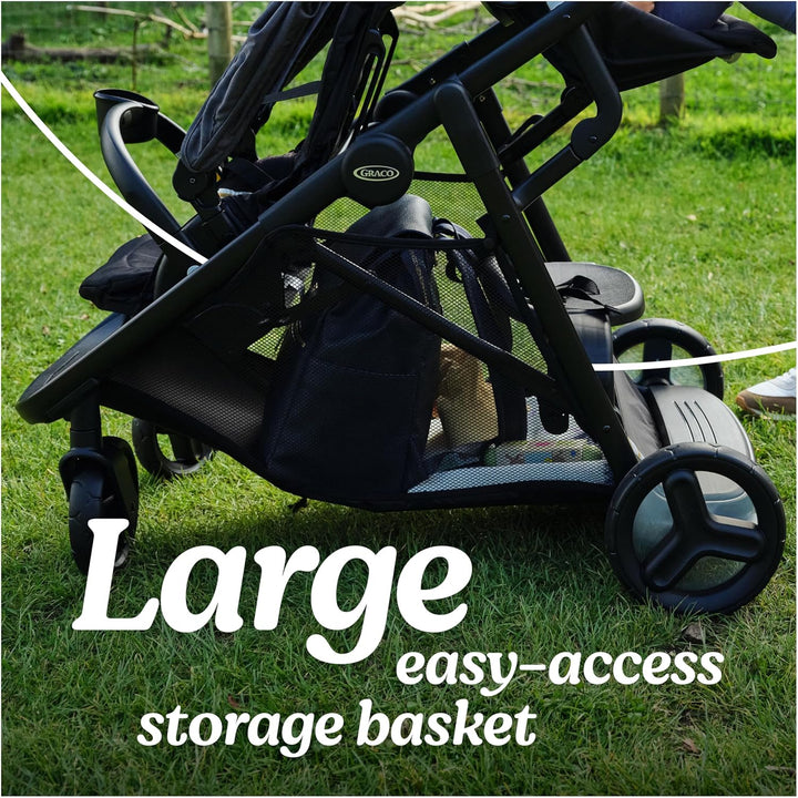 Ready2Grow LX 2.0 Double Stroller Features Bench Seat and Standing Platform Options, Clark