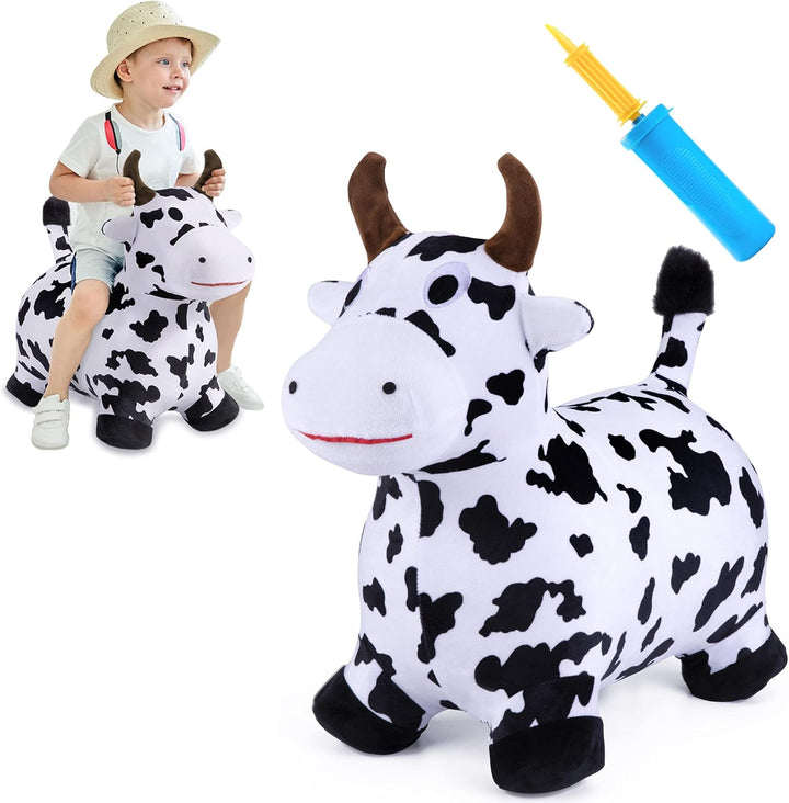 Bouncy Pals Hopping Unicorn Horse, Toddler Girl Inflatable Bouncing Animal Hopper Toy, Outdoor Indoor Plush Ride on Bouncer, Baby Birthday Gift 18 Month 2 3 4 Year Old Kid - Unicorn