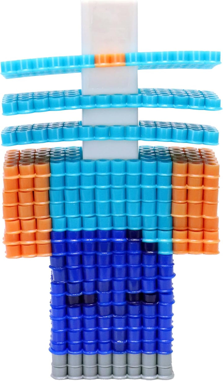Minecraft Pixel Creations Bead Kit 2500 Beads with Pegboards & Templates Build Characters & Tools From, Encourages Hands-On Stem-Based Play Craft Set for Kids Ages 6+