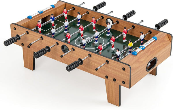 Tabletop Foosball Game, 27” Mini Foosball Table with 2 Balls & Score Keeper, Easy Assembly Compact Indoor Table Soccer Game for Kids Adults Family