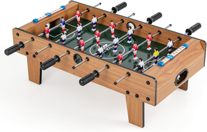 Tabletop Foosball Game, 27” Mini Foosball Table with 2 Balls & Score Keeper, Easy Assembly Compact Indoor Table Soccer Game for Kids Adults Family