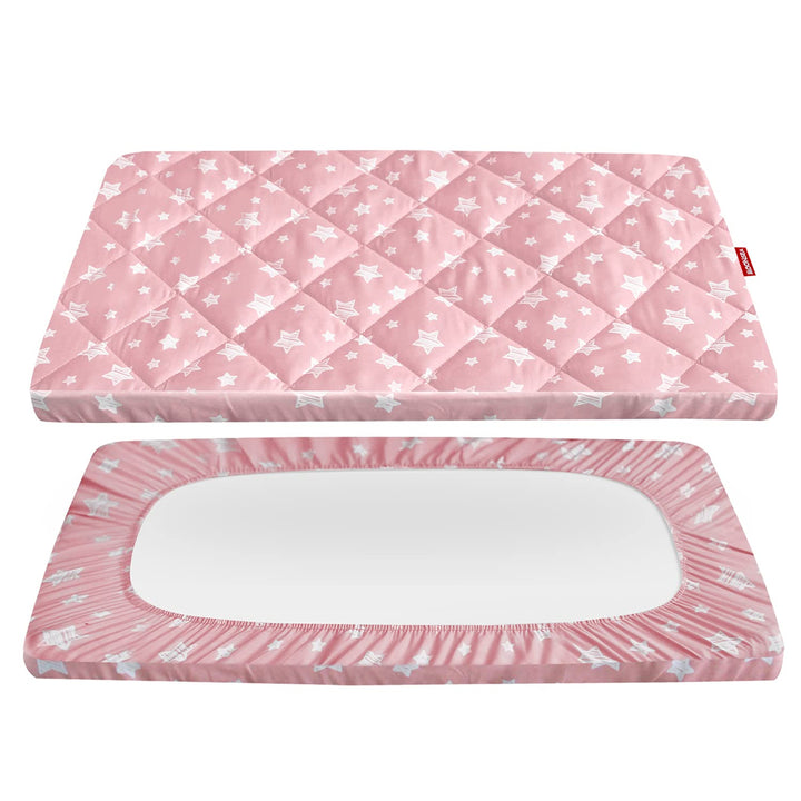 Pack and Play Sheets Fitted, Breathable Thick Playard Lovely Print Cover 39"×27"×5" Compatible with Graco Pack N Play, Gray Star