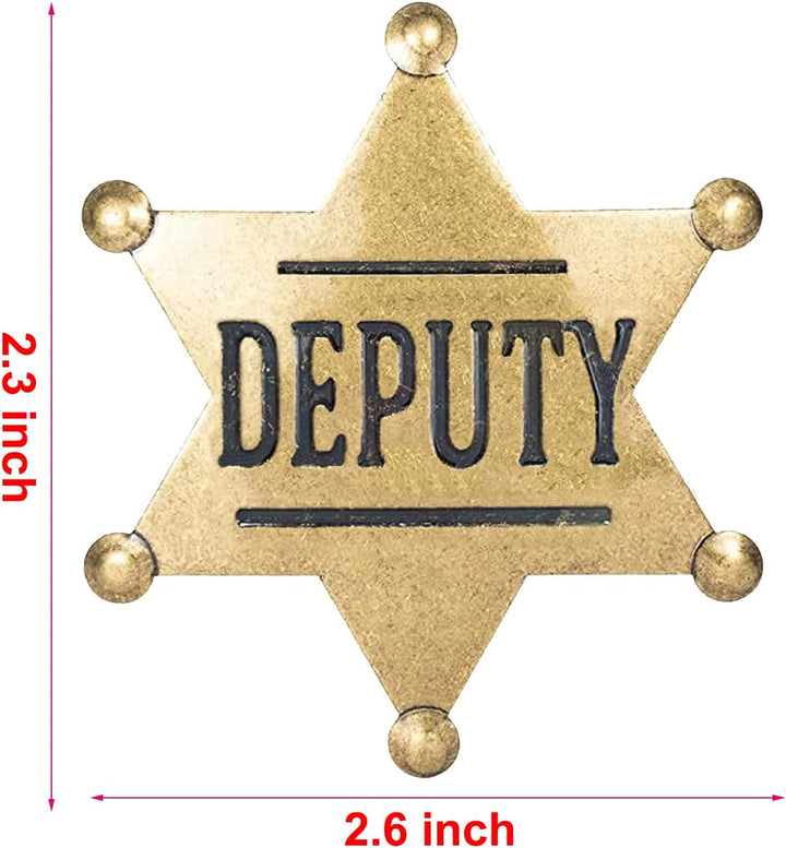 Mental Western Deputy Badge for Kids Adults Party Favors Supplies, School Carnival Prizes, Party Bag Gift Fillers