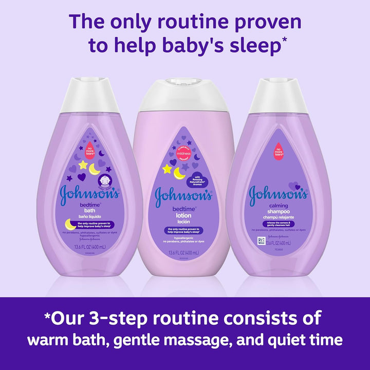 Sleepy Time Bedtime Gift Set with Relaxing Naturalcalm Aromas, Bedtime Baby Bath Shampoo, Wash & Lotion, Baby Bedtime Essentials, Hypoallergenic & Paraben-Free, 3 Items