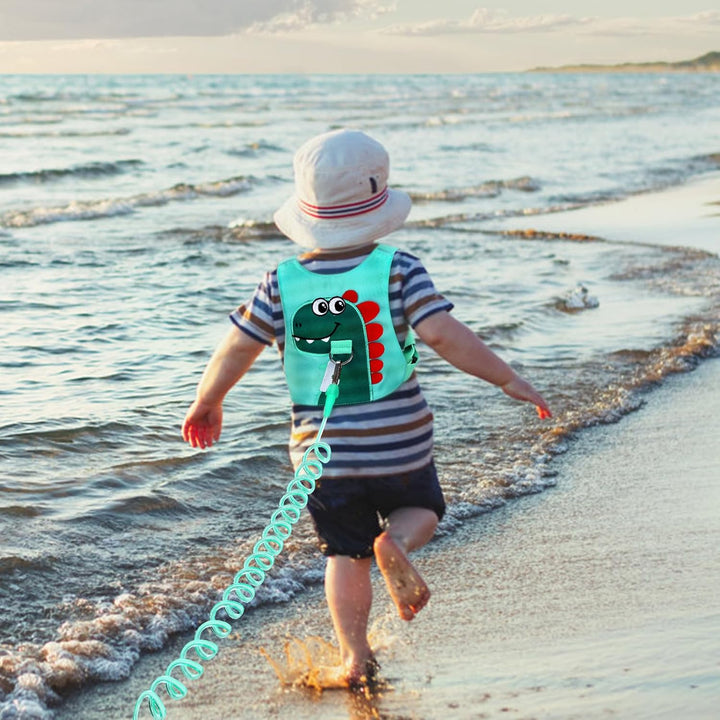 Toddler Leash-Baby Walking Safty Harness and Child anti Lost Wrist Link for Girls/Boys Travel (Green)