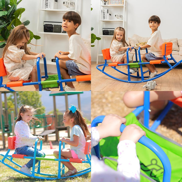 Teeter Totter - Kids Teeter Totter Outdoor Seesaw - Children, Boys, Girls, Kid - Youth Ride on Toy Living Room - Lawn, Backyard, Playground Gifts for Ages 3 4 5 6 - Rocking High Chair
