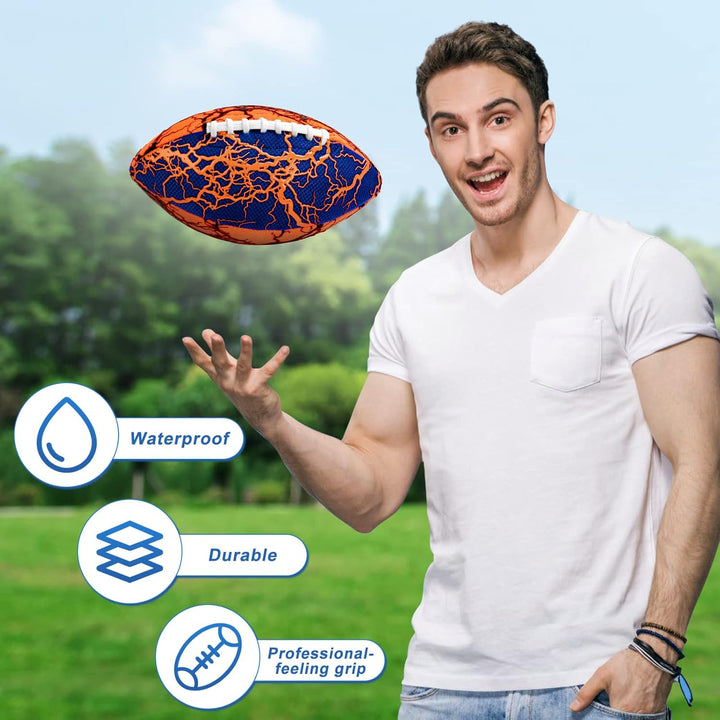 Pool Beach Water Football - 2 Pack Waterproof Football Strong Grip Fun Pool Toys Games for Swimming Pools Beach Lake Park Backyard Outdoor Play for Kids Children Teens Adults Family