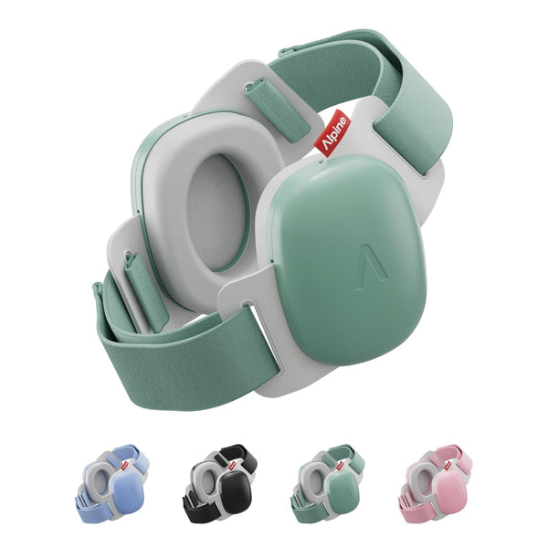 Muffy Baby Comfort - Protects Hearing for Babies and Toddlers - CE & ANSI Certified - Unique Headband for Safe Fit & Comfort - Multi-Adjustable for Ages 3-48 Months, 24Db Sound Reduction, Green