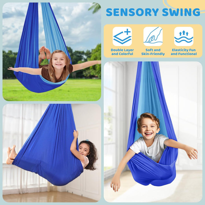 Swing Stand Frame with Sensory/Pod Chair, X-Shaped Swing Set, Metal Hammock Chair Stand for for Kids and Adults Indoor and Outdoor 330LBS