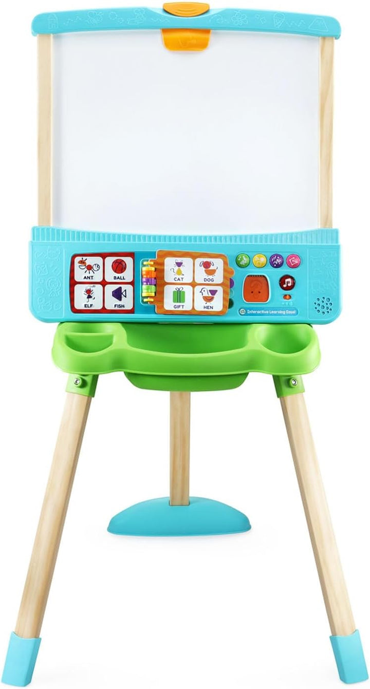Interactive Learning Easel with Magnetic Chalkboard and Whiteboard for Kids Ages 3-5 (Frustration Free Packaging)