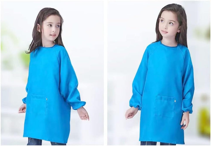 Kids Waterproof Artist Painting Apron, Children'S Art Smock, Long Sleeve Children Apron